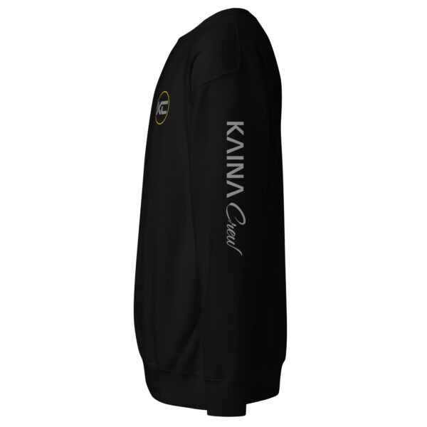 Sweatshirt unisexe Kaina Crew imprimé avant et manche gauche – Image 2