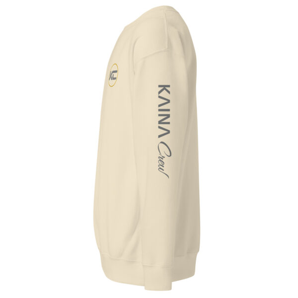 Sweatshirt unisexe Kaina Crew imprimé avant et manche gauche – Image 20
