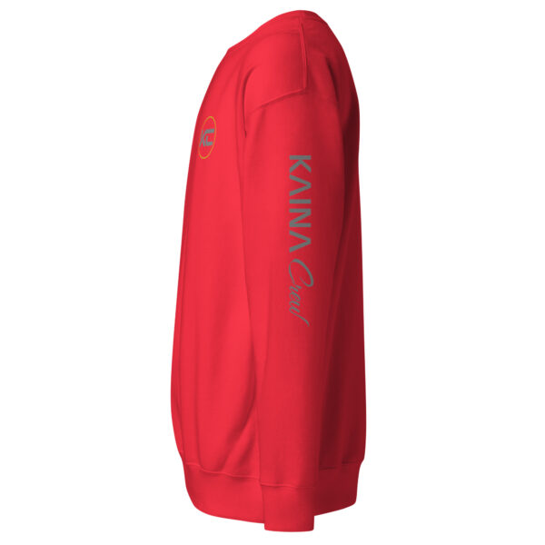 Sweatshirt unisexe Kaina Crew imprimé avant et manche gauche – Image 14