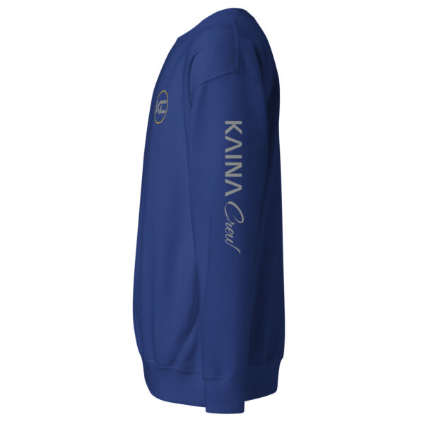 Sweatshirt unisexe Kaina Crew imprimé avant et manche gauche – Image 8
