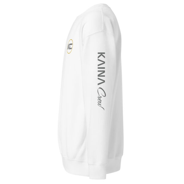 Sweatshirt unisexe Kaina Crew imprimé avant et manche gauche – Image 22